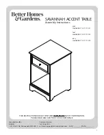 Better Homes and Gardens SAVANNAH BH17-021-199-20 Assembly Instructions Manual preview