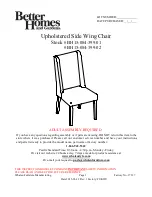 Preview for 1 page of Better Homes and Gardens Upholstered Side Wing Chair Instruction Manual