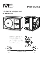 Better Music Builder CS-610 Owner'S Manual preview