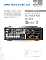 Better Music Builder DX-333 G2 Owner'S Manual предпросмотр