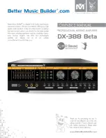 Better Music Builder DX-388 Owner'S Manual предпросмотр