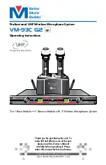 Preview for 1 page of Better Music Builder VM-93C G2 Operating Instructions Manual