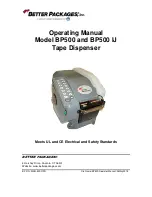 Предварительный просмотр 1 страницы Better Packages BP500 Operating Manual