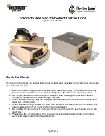 Предварительный просмотр 1 страницы Betterbee Colorado Bee Vac Product Instructions