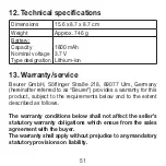 Preview for 51 page of Beurer 645.50 Instructions For Use Manual