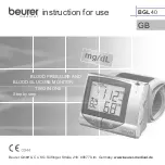 Beurer BGL40 Instructions For Use Manual предпросмотр