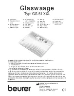 Beurer GLASWAAGE GS 51 XXL Operating Instructions Manual preview