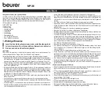 Beurer MP 28 Instructions For Use Manual preview