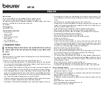 Preview for 3 page of Beurer MP 28 Instructions For Use Manual