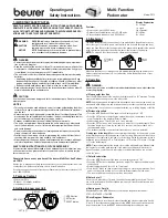 Beurer PE12 Operating And Safety Instructions preview