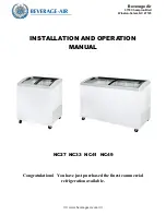 Preview for 1 page of Beverage-Air NC27 Installation And Operation Manual