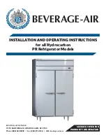 Beverage-Air PR1HC-1AHS Installation And Operating Instructions Manual предпросмотр