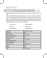 Предварительный просмотр 3 страницы bewello BW2102 Manual