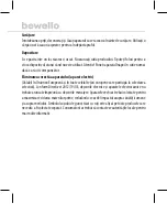 Предварительный просмотр 38 страницы bewello BW2102 Manual