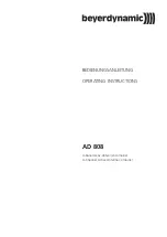 Предварительный просмотр 1 страницы Beyerdynamic AD 808 Operating Instructions Manual