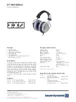 Beyerdynamic DT 990 Edition Technical Specifications preview