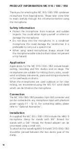 Preview for 10 page of Beyerdynamic MC 910 Product Information