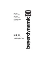 Предварительный просмотр 1 страницы Beyerdynamic MCE 58 Product Information