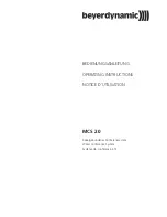 Preview for 1 page of Beyerdynamic MCS 20 Operating Instructions Manual