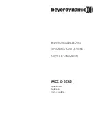 Beyerdynamic MCS-D 3643 Operating Instructions Manual preview