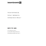 Beyerdynamic MPC 70 USB Product Information предпросмотр