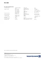 Preview for 3 page of Beyerdynamic NE 600 D Features And Specifications