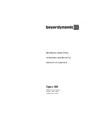 Beyerdynamic Opus 300 Operating Instructions Manual preview