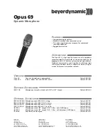 Preview for 1 page of Beyerdynamic Opus 69 Quick Manual