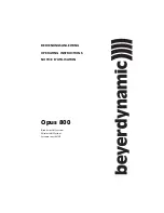 Preview for 1 page of Beyerdynamic opus 800 Operating Instructions Manual