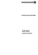 Preview for 1 page of Beyerdynamic SIR 800 Operating Instructions Manual