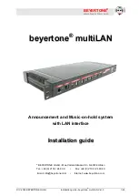 BEYERTONE multiLAN Installation Manual предпросмотр