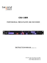 Preview for 1 page of Beyond Acoustic CSU-100R Instruction Manual