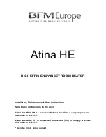 Preview for 1 page of BFM Europe Atina HE Installation, Maintenance & User Instructions