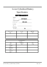 Предварительный просмотр 1 страницы BFN ICR10440 Specification