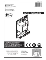 BFT ALPHA Installation And User Manual предпросмотр