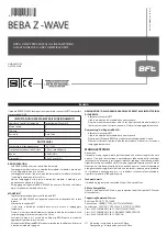 Preview for 1 page of BFT BEBA Z-WAVE Quick Manual