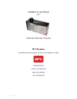 BFT Cellular Intercom System Installation & User Manual предпросмотр