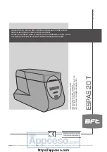 Preview for 1 page of BFT ESPAS 20 T Installation And User Manual