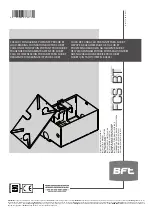 BFT FCS BT Installation Manual preview