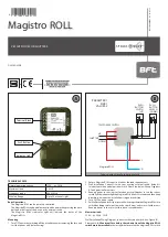 Предварительный просмотр 1 страницы BFT Magistro ROLL Quick Manual