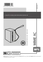 Предварительный просмотр 1 страницы BFT MIME AC Installation Instructions Manual