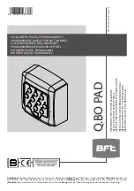 BFT Q.BO PAD Installation And User Manual предпросмотр