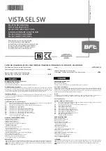 BFT VISTA SEL SW Installation And User Manual предпросмотр