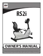 BH FITNESS RS2i Owner'S Manual preview