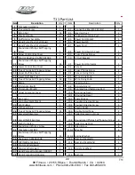 Preview for 2 page of BH FITNESS T11 DIAGRAM Parts List