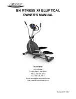 BH FITNESS X4 ELLIPTICAL Owner'S Manual preview