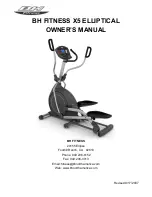 BH FITNESS X5 ELLIPTICAL Owner'S Manual preview
