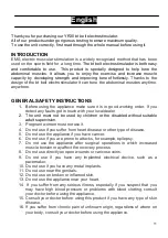 Preview for 11 page of BH Tecnovita YR30 Operating Instructions And Guarantee