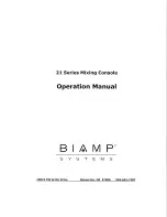 Biamp 21 series Operation Manual preview