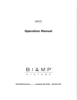 Предварительный просмотр 1 страницы Biamp ADVANTAGE GM/2 Operation Manual